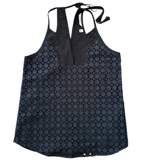 Athleta Eyelet Dunes Keyhole Tie Racerback Tank Black size S - Picture 2 of 7